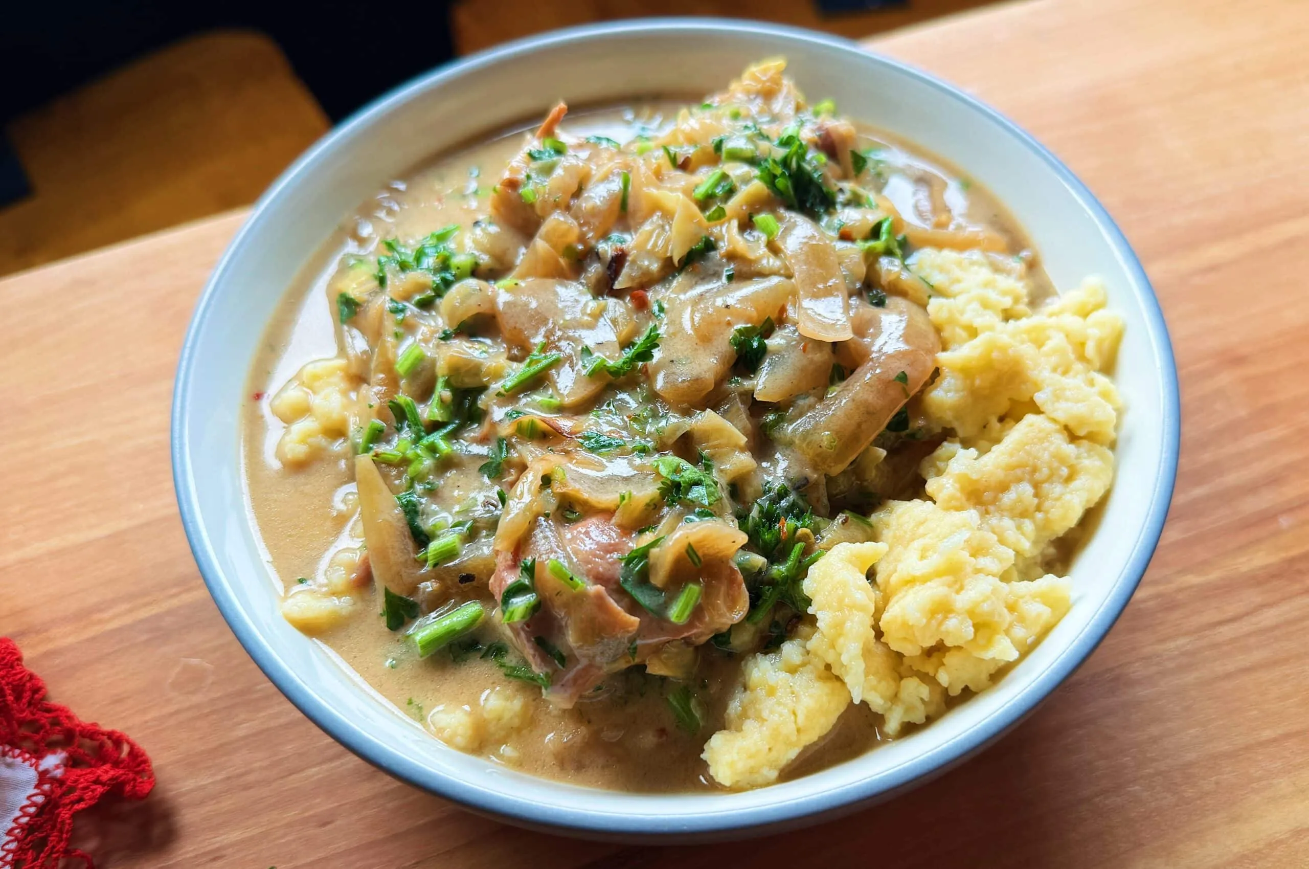 This is the kind of cozy, warm-you-to-your-toes dinner you want on a cold night. Tender chicken, soft onions, and cabbage simmer together in a creamy broth that feels like a hug in a bowl. It’s simple, comforting, and exactly what you reach for when you need something hearty but still soothing.