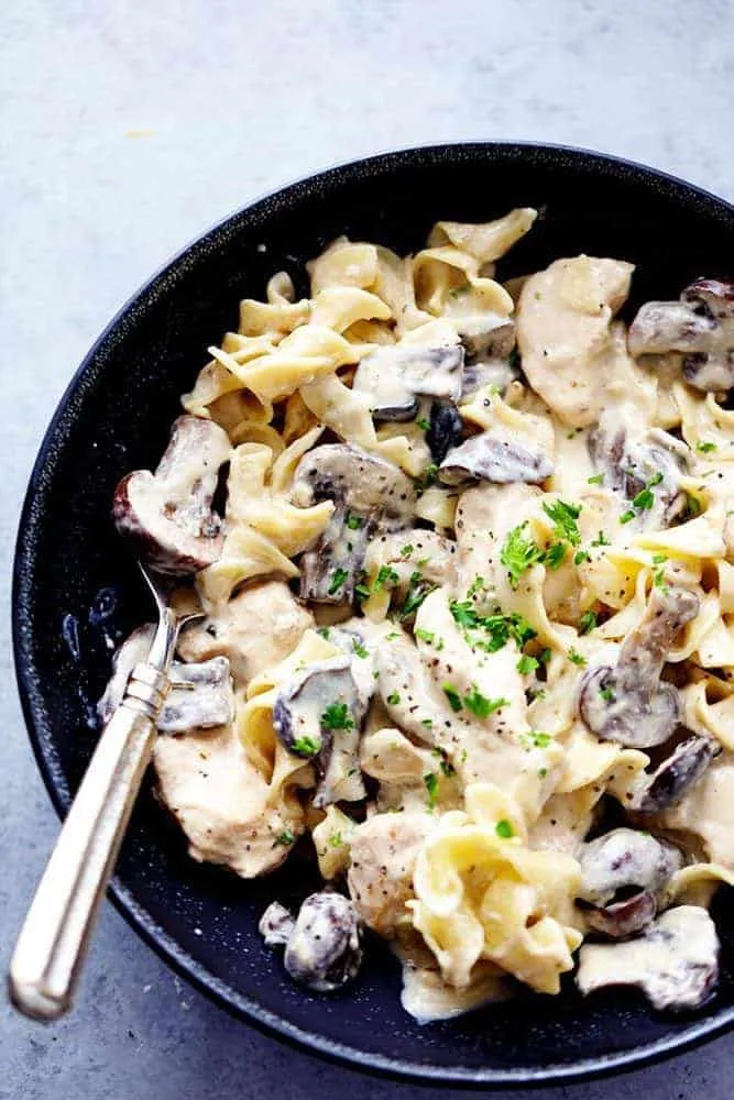 This slow cooker chicken and mushroom stroganoff is creamy, cozy, and incredibly easy to make. It only takes a few minutes to get everything into the crockpot, then it cooks into a rich, comforting dinner the whole family will love. Perfect for busy days when you want something warm and filling ready at dinnertime.