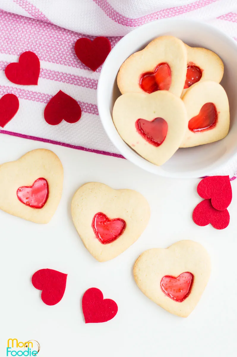 These heart-shaped Valentine sugar cookies have a fun stained-glass look that makes them extra special. Crushed red hard candies melt into the center as they bake, creating a glossy, jewel-like heart. A unique and eye-catching Valentine’s Day cookie that’s just as fun to make as it is to share.