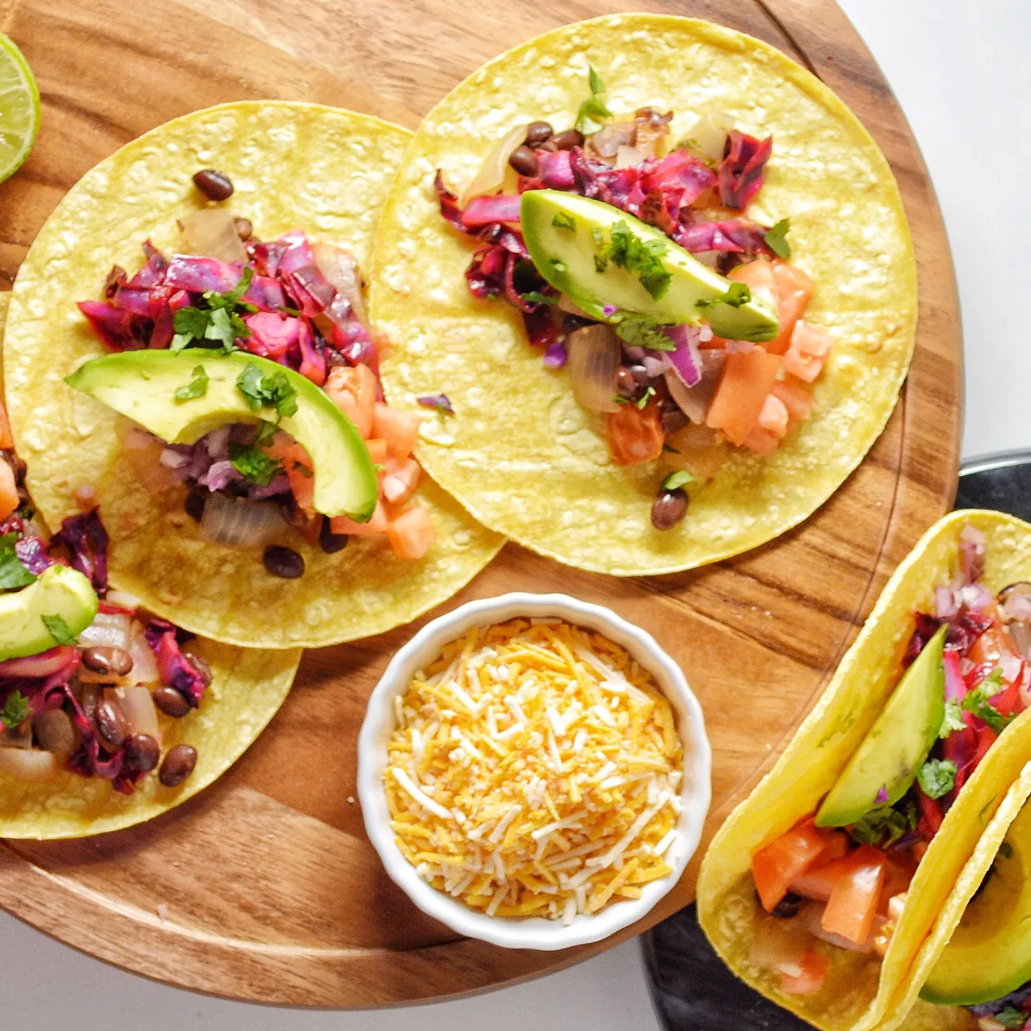 These soft tacos are a simple, flavorful way to turn leftover veggies into an easy dinner. Crisp red cabbage is lightly seasoned with lime and salt to bring out its natural sweetness, then paired with hearty beans for a satisfying plant-based filling. They’re colorful, budget-friendly, and perfect for taco night when you want something fresh, flexible, and low-waste.