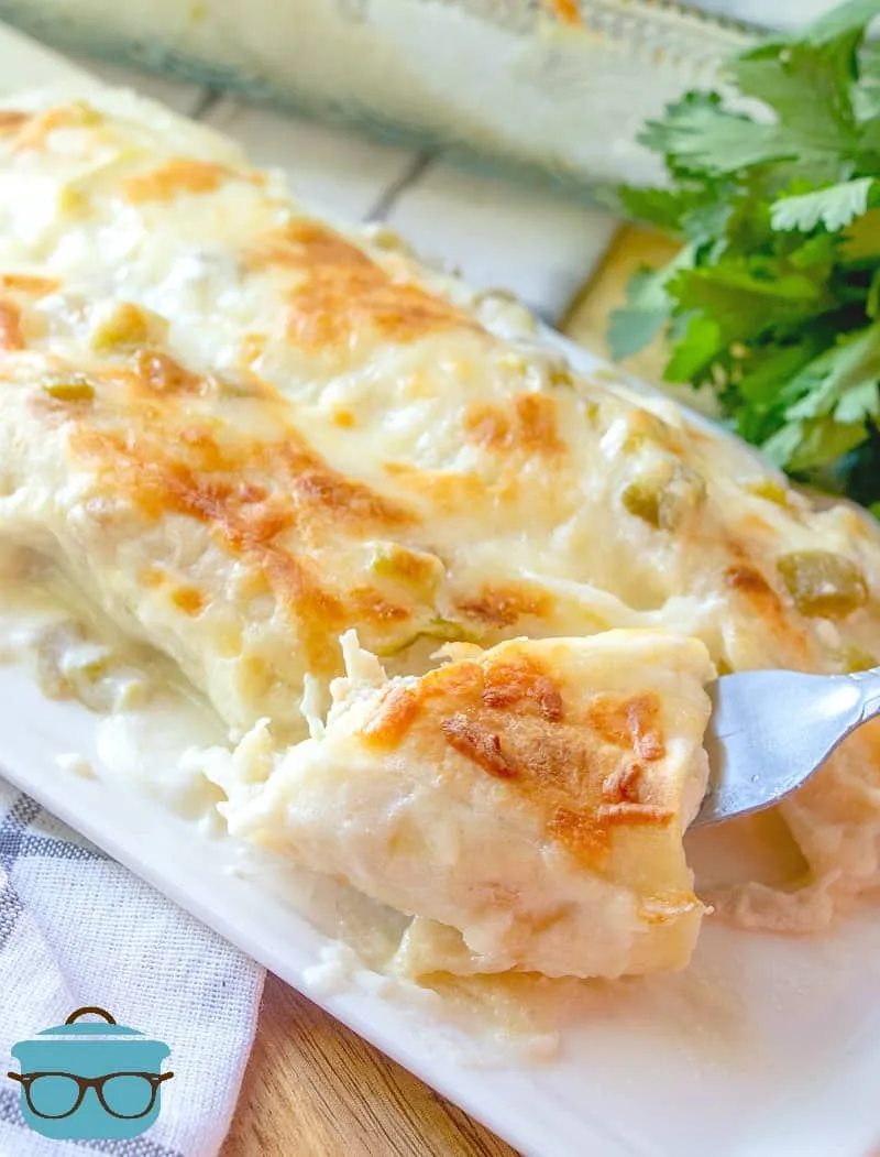 These white chicken enchiladas are filled with shredded chicken, green chiles, and plenty of cheese, all wrapped in soft flour tortillas and topped with a rich, creamy white sauce. They’re mild, comforting, and incredibly family-friendly, making them a great pick for picky eaters. An easy weeknight dinner that comes together quickly and always disappears fast.