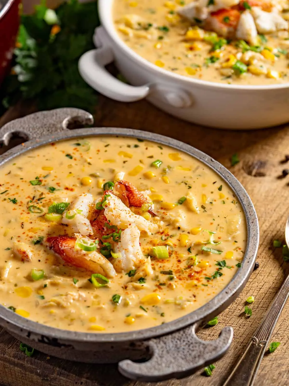 This corn and crab bisque is rich, creamy, and feels a little fancy without being over-the-top. Sweet corn and tender lump crab come together in a silky base built with a blond roux and a splash of sherry for extra depth. It’s decadent, comforting, and perfect for special occasions, holidays, or anytime you want a soup that truly impresses.