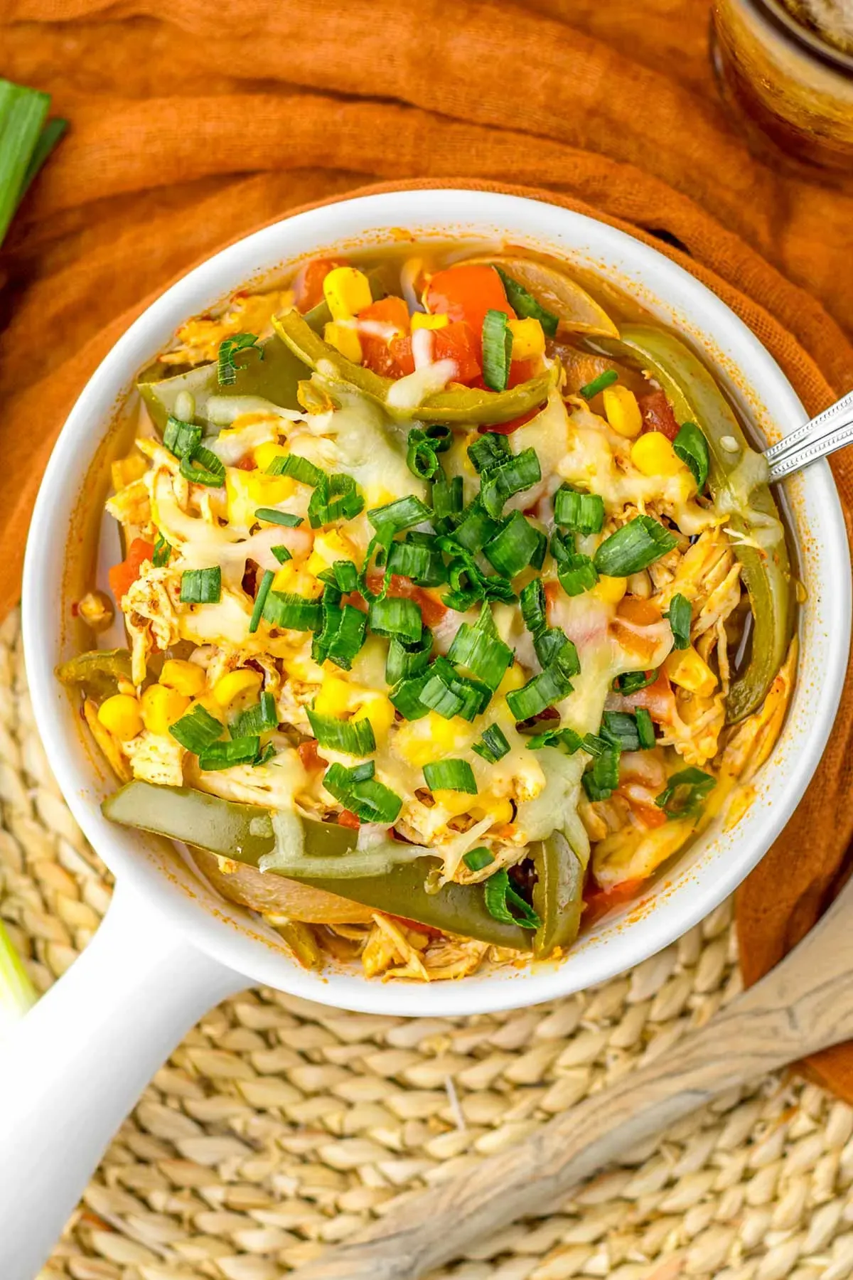 This slow cooker chicken fajita soup turns all those bold fajita flavors into a warm, comforting bowl of soup. Tender chicken, veggies, and taco seasoning simmer together in one pot for a hands-off meal that’s perfect for busy weeknights. Cozy, flavorful, and easy — just the way slow cooker dinners should be.