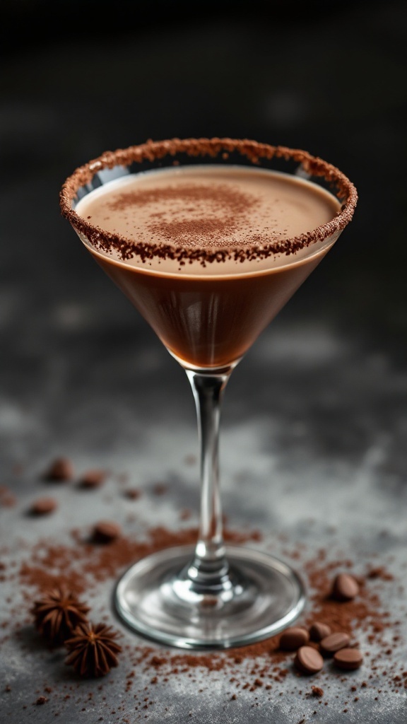 Chocolate Espresso Vodka Martini in a glass