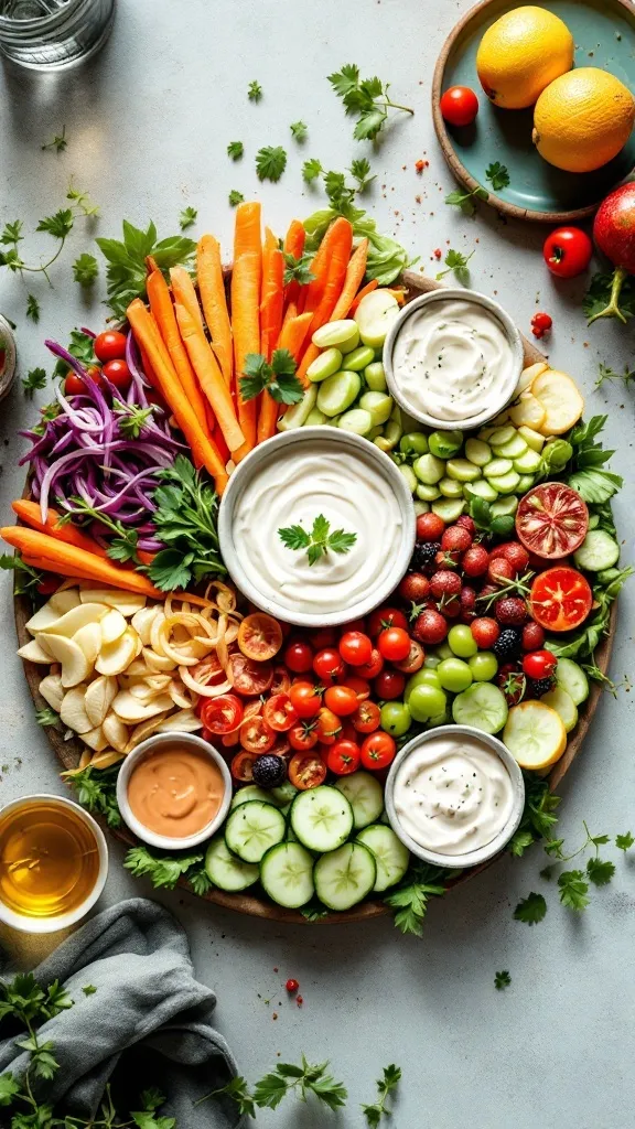 Looking for a vibrant, healthy, and totally irresistible party appetizer? This Colorful Veggie Platter with Dips is as fun to look at as it is to eat! Packed with crisp, fresh vegetables and paired with creamy, flavorful dips, it’s the perfect addition to any gathering—from game nights to holiday parties.