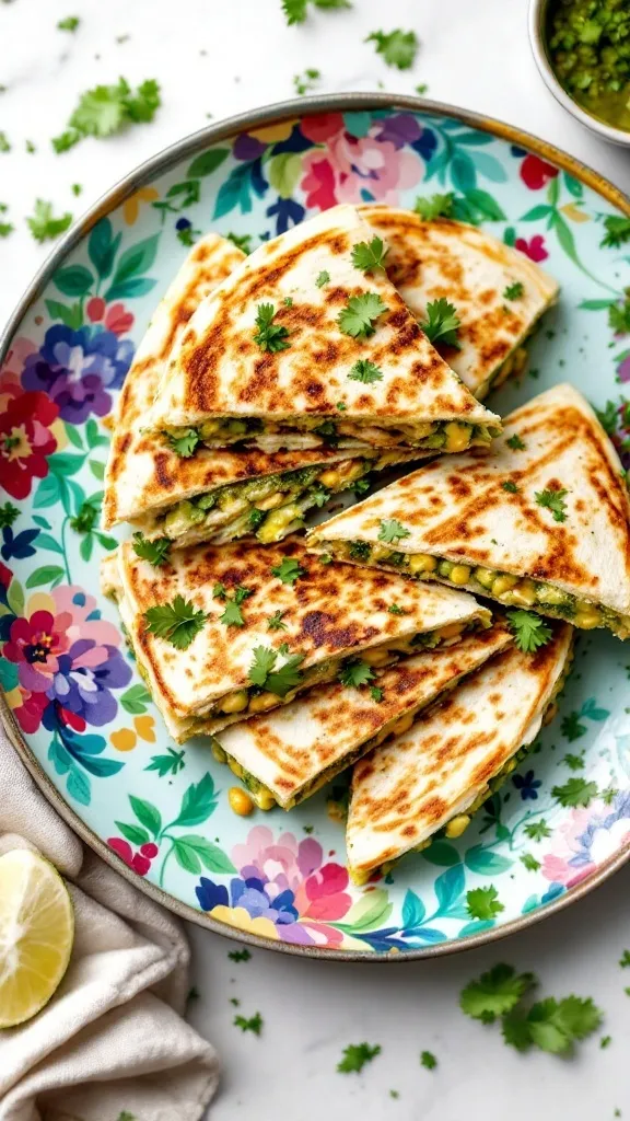 Salsa Verde Chicken Quesadillas